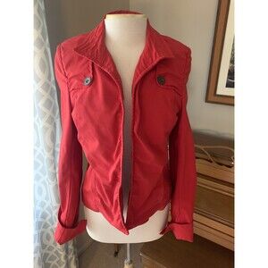 NINA MCLEMORE Claudette Blazer, Red, Stretch Open Jacket, Pockets, Size 6